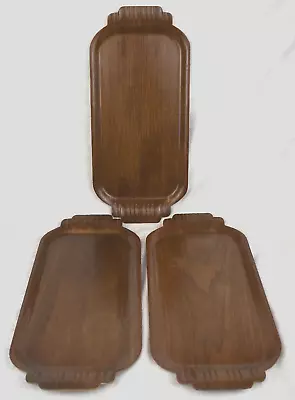 3 Vintage Toastmaster Hospitality Serving Tray Wooden MCM McGraw Electric Co • $25