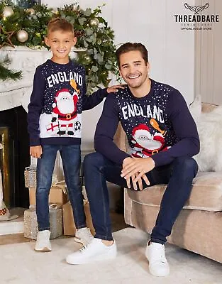 £13.19 • Buy Threadbare Mens Boys Crew Neck England Knitted Christmas Jumper