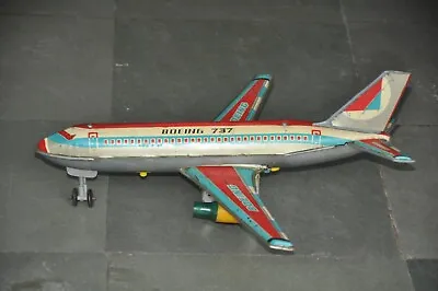 Vintage Battery Boeing 737 Litho Airplane Tin Toy  Japan? • $270.01