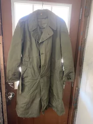 Vintage US Army Military Trench Wool Removable Liner Overcoat Mens • $71.30