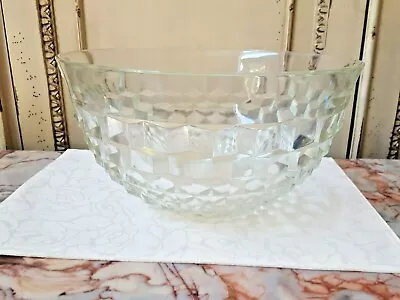 VINTAGE WHITEHALL Pattern By INDIANA GLASS  PUNCH  BOWL   13 1/4  X 7  • $31.96