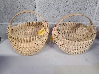 2 VINTAGE Mike Smith BASKET Pacific Northwest Artist Reed Egg Baskets • $15.60