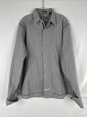 John Lennon English Laundry Shirt Mens Size 3XL Gray Check Embroidered  • $39.99