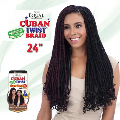 Cuban Twist 24  - Freetress Equal Synthetic Long Marley Braid Double Strand • $6.99