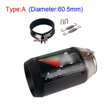 $42.99 • Buy 60.5mm Motorcycle Universal Exhaust Muffler Pipe Short Vent Tube Slip On