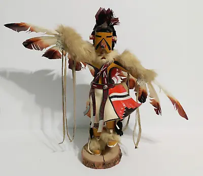 Native American Kachina Doll Art Vintage Eagle Dancer 70s Signed Spencer Nutima • $79.95