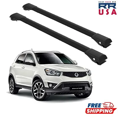 For SsangYong Korando C200 2010–2019 Cross Bars Roof Rack Black • $129