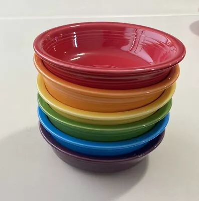 Colorful Rainbow Mix Set 6 FIESTA Small Cereal Fruit 7” BOWLS FIESTAWARE • $50