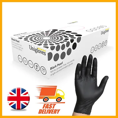 Black Nitrile Disposable Gloves Powder Free Latex Free Tattoo Mechanic Valeting • £78.99