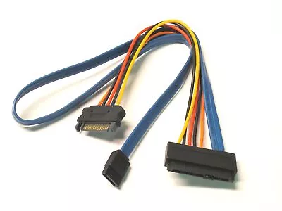 SAS 29 Pin To 7 Pin SATA Cable With 15 Pin SATA Power Cable 24 Inches • $2.25
