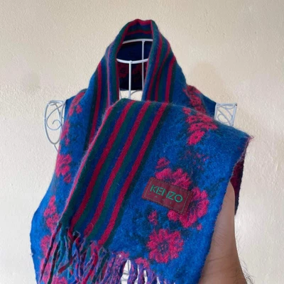 $59.99 • Buy Vintage 90s Designer Kenzo Logo 100% Lambwool Winter Scarves