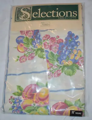 Vintage 70  Selections Round Tablecloth By Tobin • $29.95