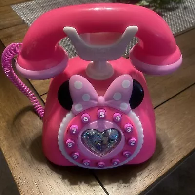 DISNEY Minnie Mouse TALKING PHONE LIGHT UP Works Perfect! So Cute • $10