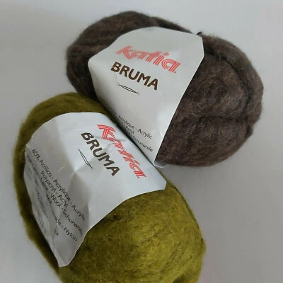 £10 • Buy £10 Yarn Clearance - 3 X 50g Balls Of Katia Bruma - Wool Alpaca Blend 