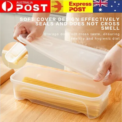 Spaghetti Pasta Storage Box Food Container Microwave Noodle Canister With Lid AU • $11.92