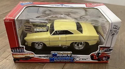 Funline Muscle Machines 1:24 Scale Diecast Yellow 67 Chevy Nova Hot Rod NEW • $38.99