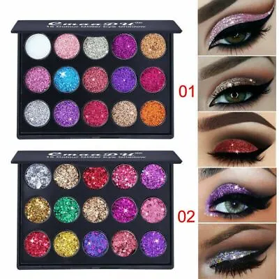 Waterproof Glitter Eyeshadow Eye Shadow Pallete 15 Colour Lasting Makeup Kit Set • £5.45