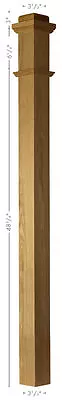 4075  Red Oak Plain Box Newel Post • $111.98