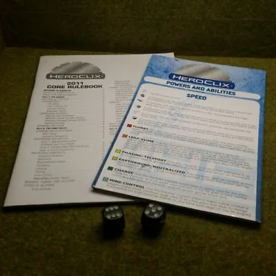 £1.75 • Buy 8) Heroclix. 2011 RULES WITH 2 DICE AND THE POWERS AND ABILITIES CARD