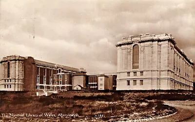 Aberystwyth Ceredigion Wales Real Photograph Postcard Sent 1932 National Library • £5.95