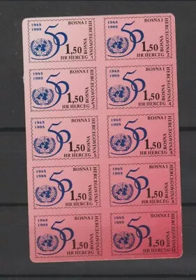 Bosnia-Herzegovina-Croat Post Mostar 1995 United Nations DIE-CUT Stamp Card MNH • $15