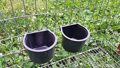 Set Of 2 Feeder / Water Cups For Small Animal Rabbit Or Quail Wire Cages.   • $9.99