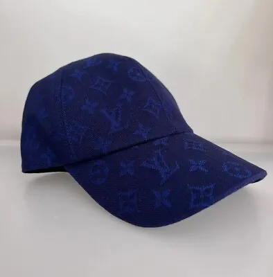 Louis Vuitton Monogram LV Baseball Essential Cap Blue M77589 Men's Unworn 58 M • $600
