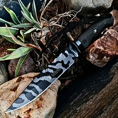 COLUMBIA Fixed Blade Large Knife Bowie Camping Hunting Survival Sharp Knife New • $39.99