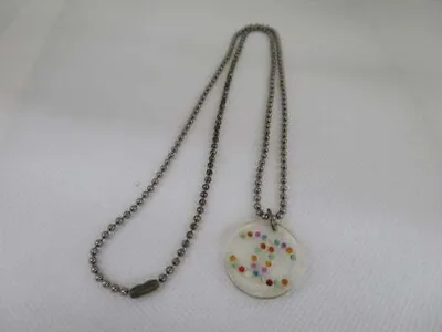 CHANEL Coco Mark Round Clear Charm Pendant Necklace Ball Chain Vintage 2000 • £249.06