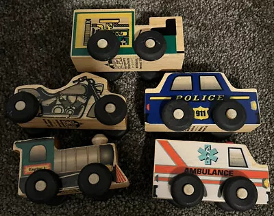 Wooden Toys Wood Cars Vehicles Lot By Montgomery Schoolhouse • $12.95