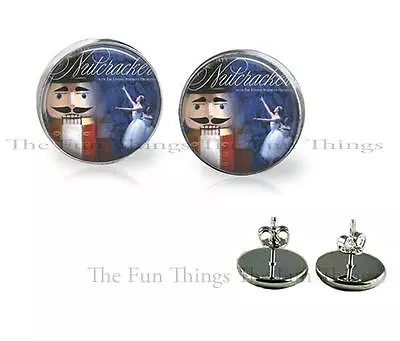 Nutcracker Glass Top Stud Earrings 18mm Handcrafted Statement  Earrings Memories • $12.95