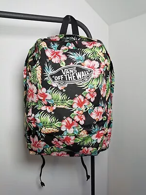 VANS Floral Hawaii Backpack Rucksack Multi Coloured School Commuter Bag • £23