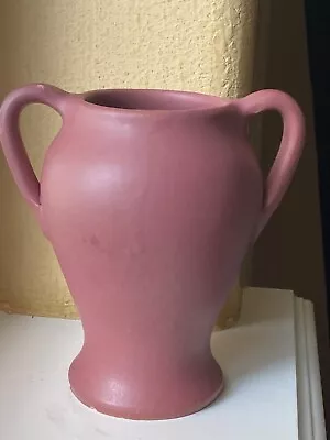 Mauve Vintage Arts & Crafts Unmarked Pottery Handled Vase NilioaK? Van Briggle? • $32.50