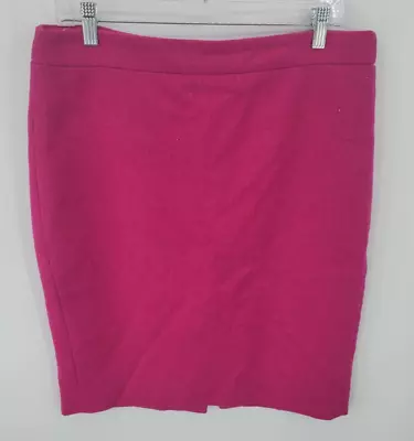 J Crew Pencil Skirt Womens 12 Pink Wool Lined Straight Career Classic Barbiecore • $15.01