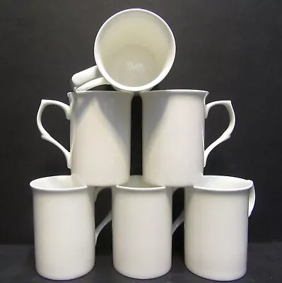 Set Of 8/6/4/2/1 Mugs White Fine Bone China  Mugs Castle Shape 10oz • £4.25