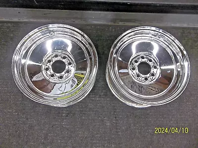 2 - CHROME Reverse STEEL Wheels 13  X 5 1/2  4 Lug 2 Bolt Patterns 100mm & 108mm • $275