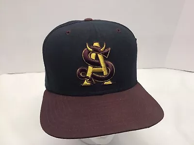 Vintage Arizona State Sun Devils New Era SnapBack Hat Cap Black/maroon  • $34.95