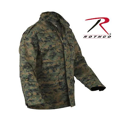 Rothco 8590 Woodland Digital Camo Mens M65 Field Jacket With Quilted Liner  S-3x • $99.99