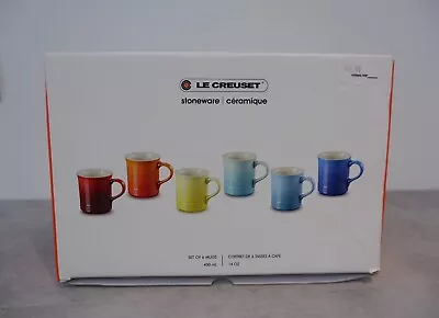 Le Creuset BRAND NEW 6pc Mug Coffee Cup Set Ceramic Stoneware 400ml £96 • £74