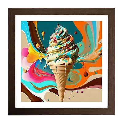 Ice Cream Expressionism Wall Art Print Framed Canvas Picture Poster Decor • £34.95