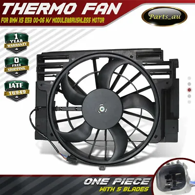 $176.99 • Buy Radiator Thermo Fan For BMW E53 X5 00-06 5 Blades With Module & Brushless Motor