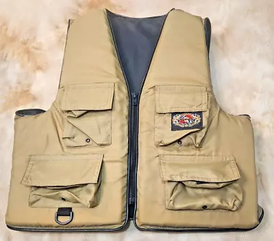 Vintage Stearns Fly Fishing Vest Life Jacket Large/XL Tan/Black 29-53 SBV 4142 • $20