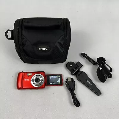 Vivitar ViviCam XX14 Slim Digital Camera Flip Screen Compact W/Cord Case Tripod • $39.97