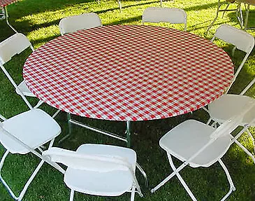 Kwik-Covers 60Pk-Rw 60 Inch Round Packaged Kwik-Cover- Red Gingham- Pack Of 25 • $199.74