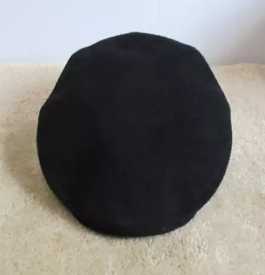 Vintage Borsalino Black Lined Wool Newsboy/ Cabbie Hat Size USA 7 3/8 59 • $49.99