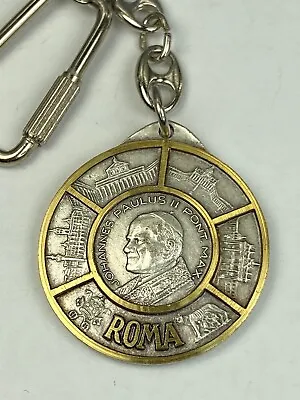 Vintage Pope Johannes Paulus II Pope John Paul II Pont Max Vatican Rome Keychain • $13.50