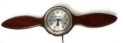Vintage Mastercrafters Wood Airplane Propeller Wall Clock  110 VAC • $219.11