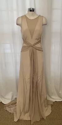 NICOLE MILLER COLLECTION LATTE / NUDE FORMAL GOWN WEDDING DRESS Sz 4 DK0041 • $250