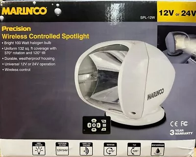 Marinco SPL-12W Wireless Remote Marine Boat Spot Light White 12/24V ⭐Free Ship⭐ • $297.77