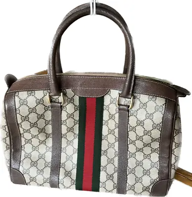 VINTAGE Gucci Boston Bag In Supreme Canvas GG Monogram • $394.39